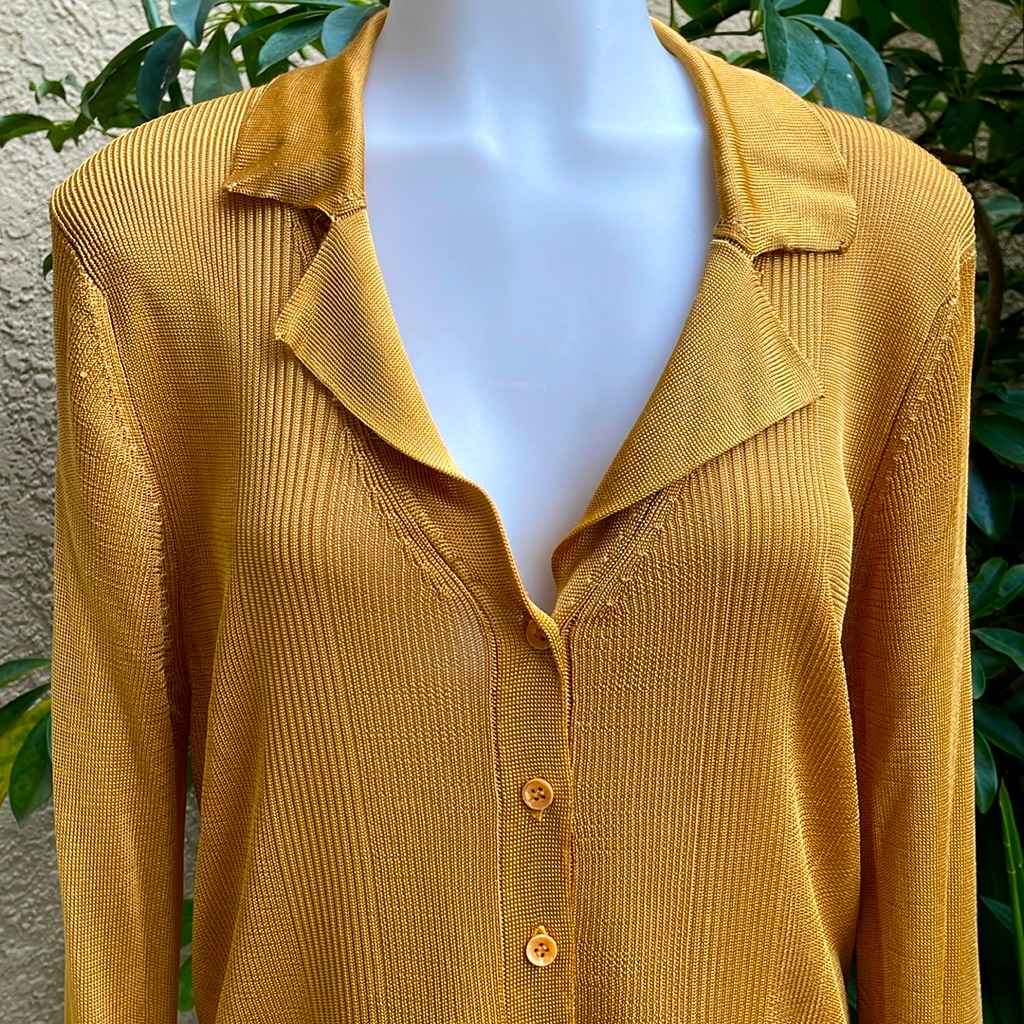 Vintage Gold Max Studio Rayon Knitted Cardigan — image 3 of 8
